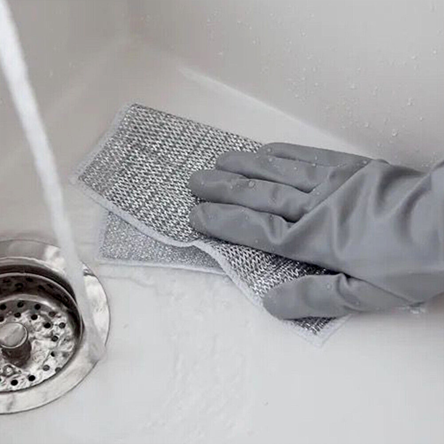 5564 Double-Sided Multipurpose Microfiber Cloths, Stainless Steel Scrubber, Non-Scratch Wire Dishcloth, Durable Kitchen Scrub Cloth (1 Pc / 20x20 Cm) 5564 Double-Sided Multipurpose Microfiber Cloths, Stainless Steel Scrubber, Non-Scratch Wire Dishcloth, Durable Kitchen Scrub Cloth (1 Pc / 20x20 Cm)